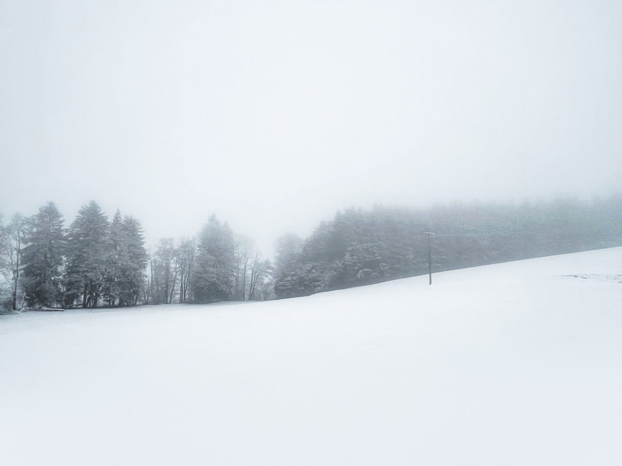 Landschaft im Schnee, Bayern